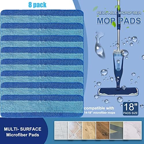 MZY LLC 8 Pack Microfiber Mop Pads for Bona and Other Mops