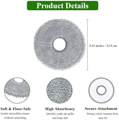 10 Pack Mop Pads for Dreame Vacuums Microfiber Replacement