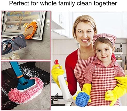 Yueiehe 5 Pairs Multi-Function Dust Duster Mop Slippers