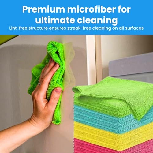 Micro Fiber Cloth 12-Pack - 12x12 Inch Streak-Free Wipes