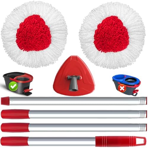 SuperAbound 2 Pack Spin Mop Replacement Heads for O-Cedar EasyWring