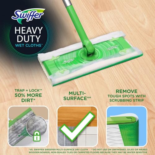 Swiffer Heavy Duty Mop Pad 10 x 8 in 10 Count
