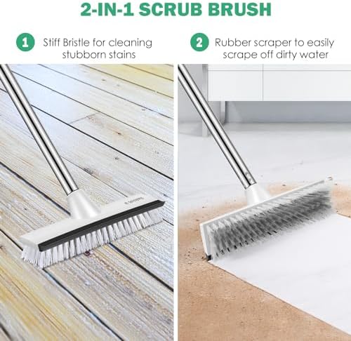 SetSail 2-in-1 Floor Scrub Brush with Adjustable Handle
