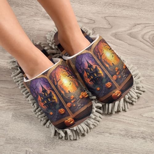 FLildon Microfiber Mop Slippers - Washable Floor Cleaner for Men Women