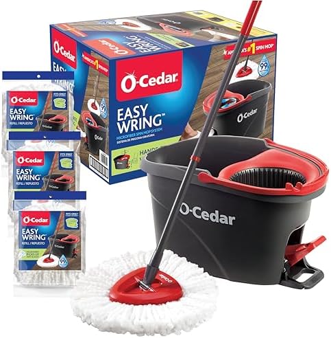 O-Cedar EasyWring Spin Mop Bucket with 3 Refills