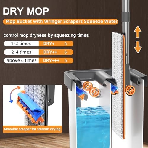 MOPALL Mop and Bucket with Wringer Set for Home Cleaning