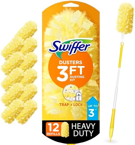 Swiffer Duster Heavy Duty Dusting Kit with 3 ft Handle