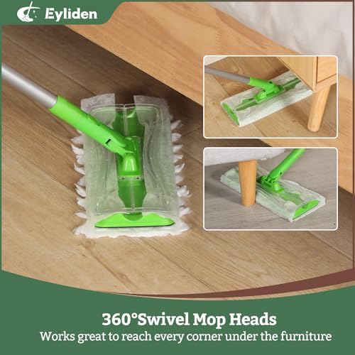 Eyliden Dust Mop with Lock-Tight Pads and 36 Cloths