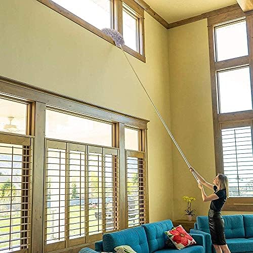 Azun Extendable Microfiber Duster with Bendable Head and Stainless Steel Pole