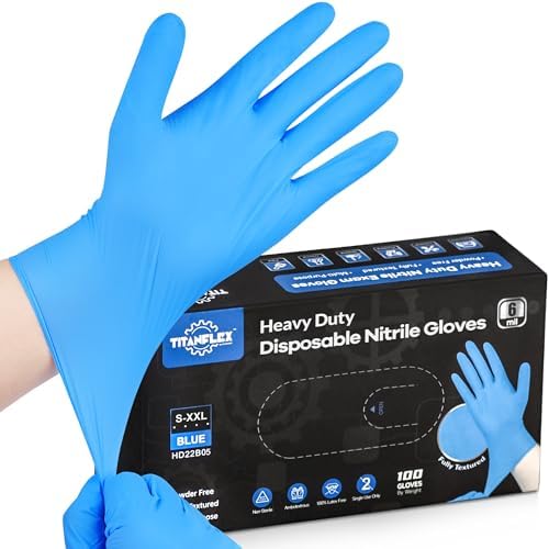 TitanFlex Heavy-Duty Nitrile Gloves 6-Mil Box of 100