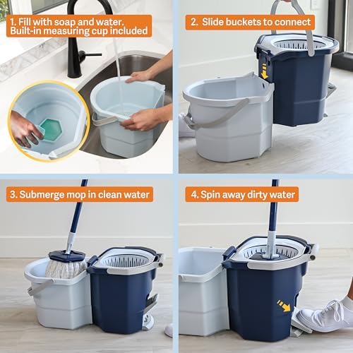 Casabella Spin Mop System - 2 Bucket Design Blue