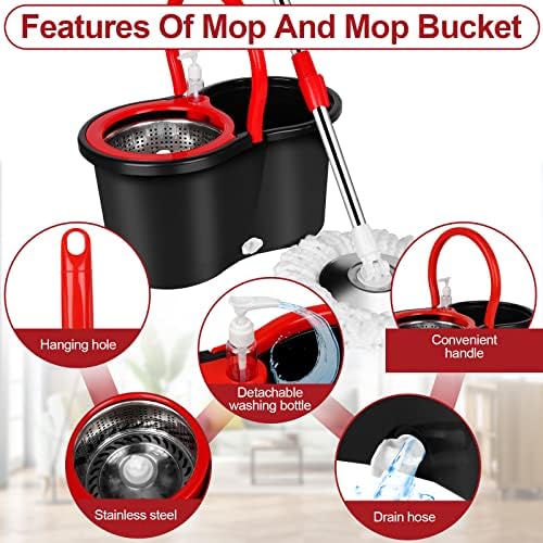 CooFel Spin Mop and Bucket with Wringer Set