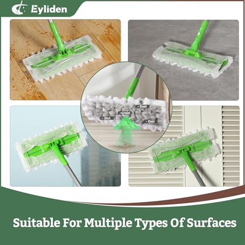 Eyliden Dust Mop with Lock-Tight Pads and 36 Cloths