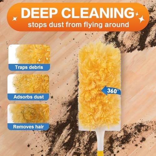 YHOVID Heavy Duty Duster Refills with 360 Handle