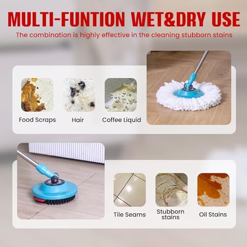 BOCA STORY Circle Mop Heads 4Pcs 1 Round Scrub Brush