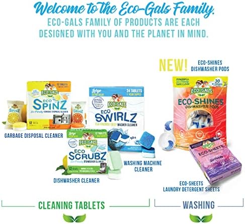 ECO-GALS Dishwasher Cleaner - 12 Tablets 12 Month Supply