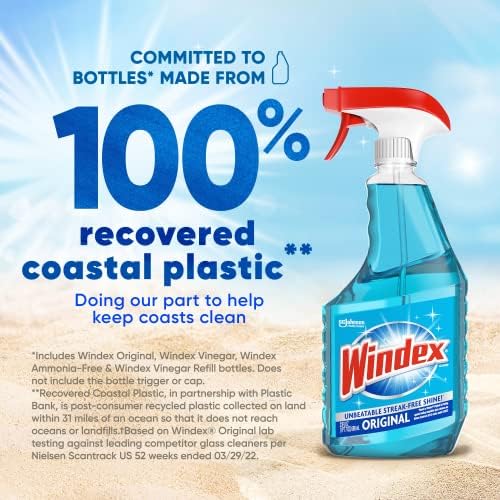Windex Original Blue Glass Cleaner Refill 2L Pack of 2