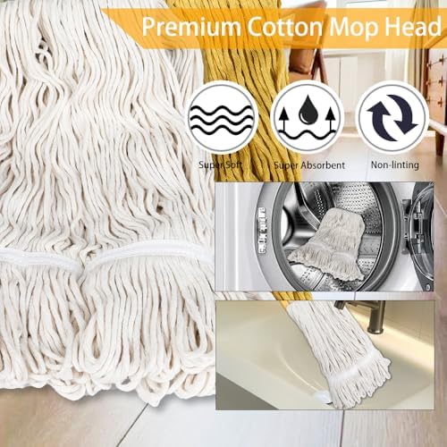 Heavy Duty String Mop with 2 Reusable Heads
