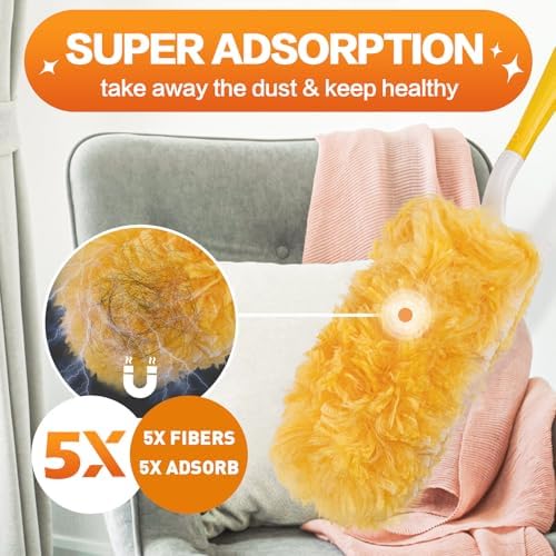 YHOVID Heavy Duty Duster Refills with 360 Handle