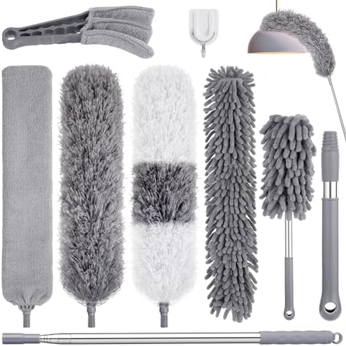 9PCS Extendable Dusters with Microfiber Cleaning Kit