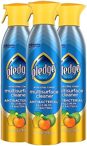 Pledge Antibacterial Cleaner Spray Fresh Citrus - 97 oz Pack of 3