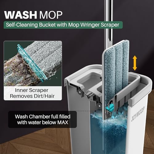 JOYMOOP Mop Bucket Set with Wringer and 3 Microfiber Pads