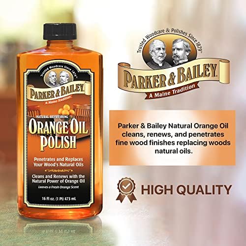 Parker Bailey Orange Oil Polish 16oz - Natural Wood Cleaner Furniture Polish 1