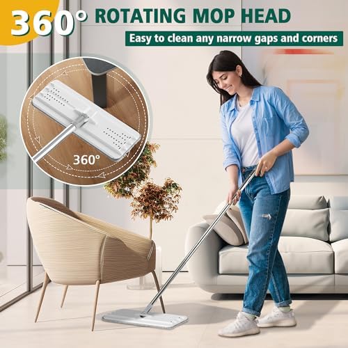 jc jorden Mop and Bucket Set with Wringer 3 Microfiber Pads