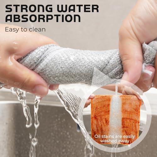 Cecurpo Multipurpose Wire Dish Rags 5-Pack Reusable Kitchen Scrubbing Pads