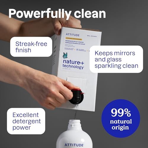 ATTITUDE Glass Cleaner Refill 676 Fl Oz Pack of 4