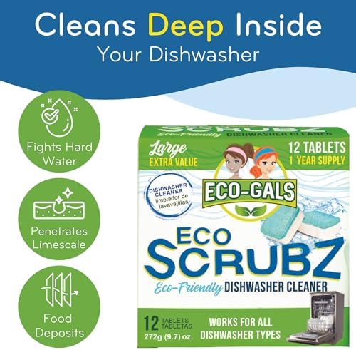 ECO-GALS Dishwasher Cleaner - 12 Tablets 12 Month Supply