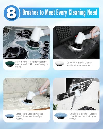Electric Spin Scrubber with 8 Brush Heads and 2 Speeds 1