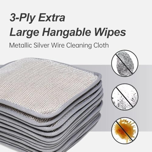 Jiexily 2025 Multipurpose Wire Dish Rags 5 Pcs 1