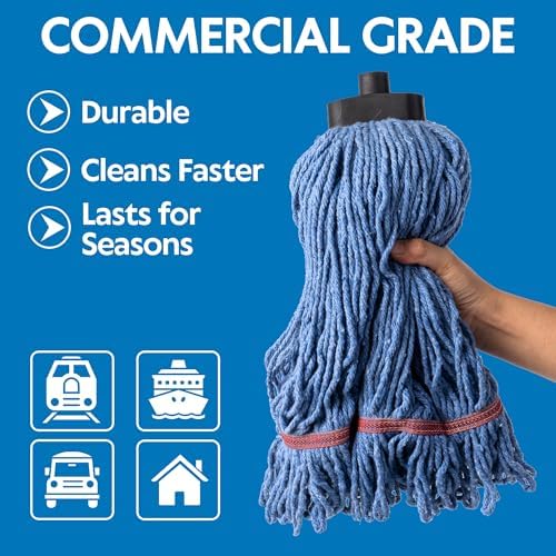 Matthew Heavy Duty String Mop with Screw Handle - 1 Set 2 Replacements