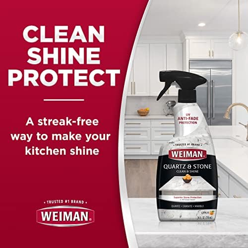Weiman Quartz Cleaner and Polish 24 Oz 2 Pack with MicroFiber Towel