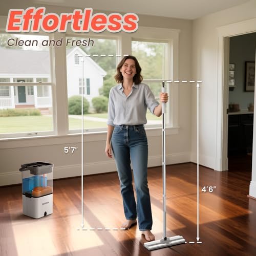BOMIDI Flat Microfiber Mop Bucket Set with Wringer