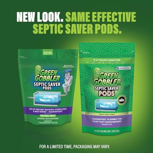 Green Gobbler Septic Tank Treatment Packets - 24 Pods 6 Months Supply