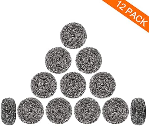12 Pack Premium Stainless Steel Scrubbers - Heavy Duty Cleaning Tools