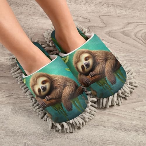 FLildon Microfiber Mop Slippers for Men Women Floor Cleaning Shoes