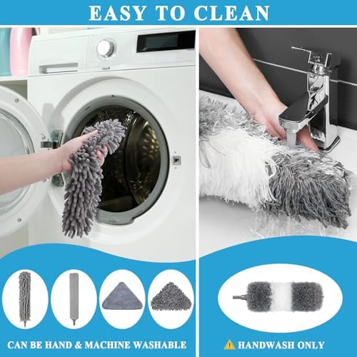 Microfiber Duster Kit 27pcs with 100in Pole and Wall Cleaner