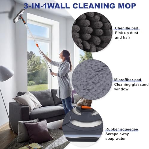 NWGOF Wall Cleaner Mop with 79 Inch Handle