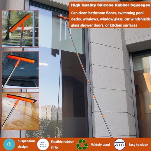 Tonmp 20 Foot High Reach Duster Kit with 3-14ft Extension Pole