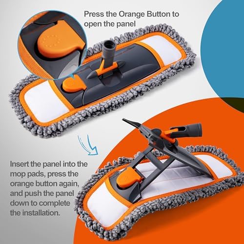 Cleanhome 3-Pad Dust Mop with 55 Extendable Handle