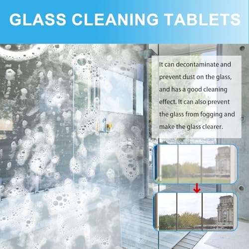 Glass Cleaning Tablets with Anti-Fog 20 Count Decontamination Formula