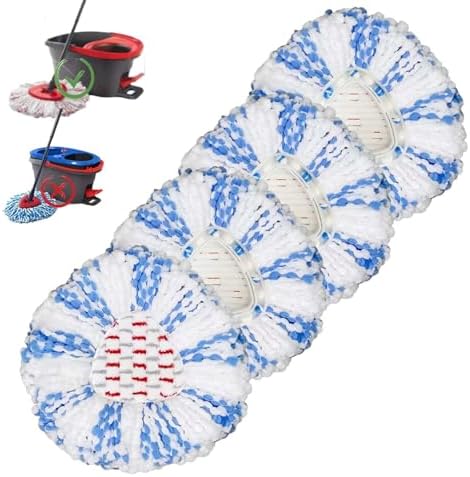 Fazlynyi 4 Pack Spin Mop Replacement Heads