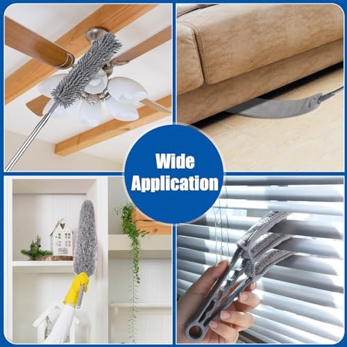 9PCS Extendable Dusters with Microfiber Cleaning Kit