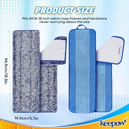 KEEPOW 18 Inch Microfiber Mop Pad 4 Pack 1