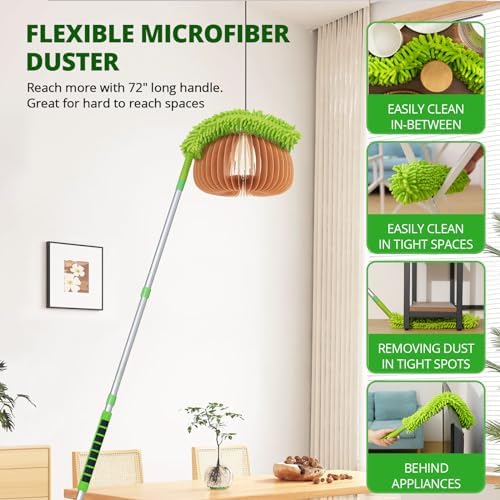 Zavrski Ceiling Fan Cleaner Duster with 6 Ft Extension Pole 1
