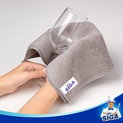 MRSIGA Microfiber Cleaning Cloth 32x32cm Pack of 12 Grey