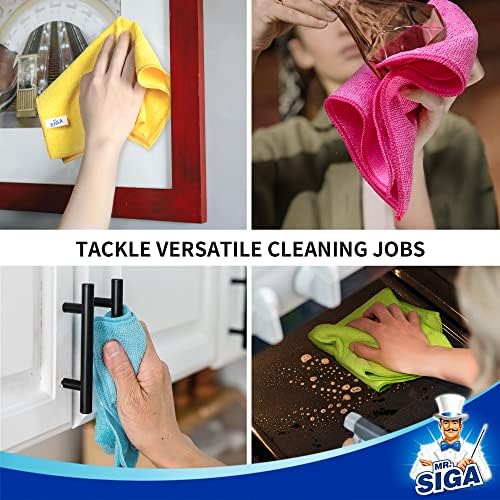 MRSIGA Microfiber Cleaning Cloth Pack of 12 126x126 Inches